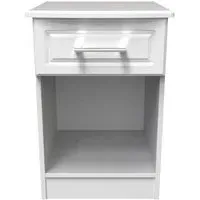 Gina 1 Drawer Bedside Cabinet - White Ash