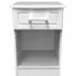 Gina 1 Drawer Bedside Cabinet - White Ash
