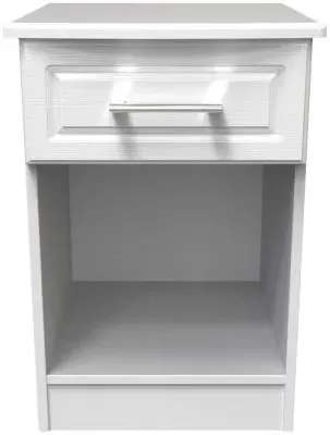 Gina 1 Drawer Bedside Cabinet - White Ash