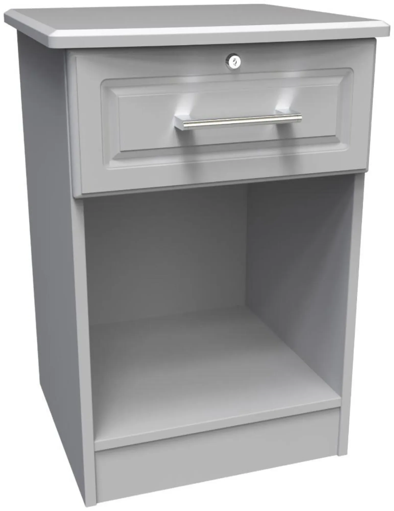 Gina 1 Drawer Bedside Table with Lock - Grey