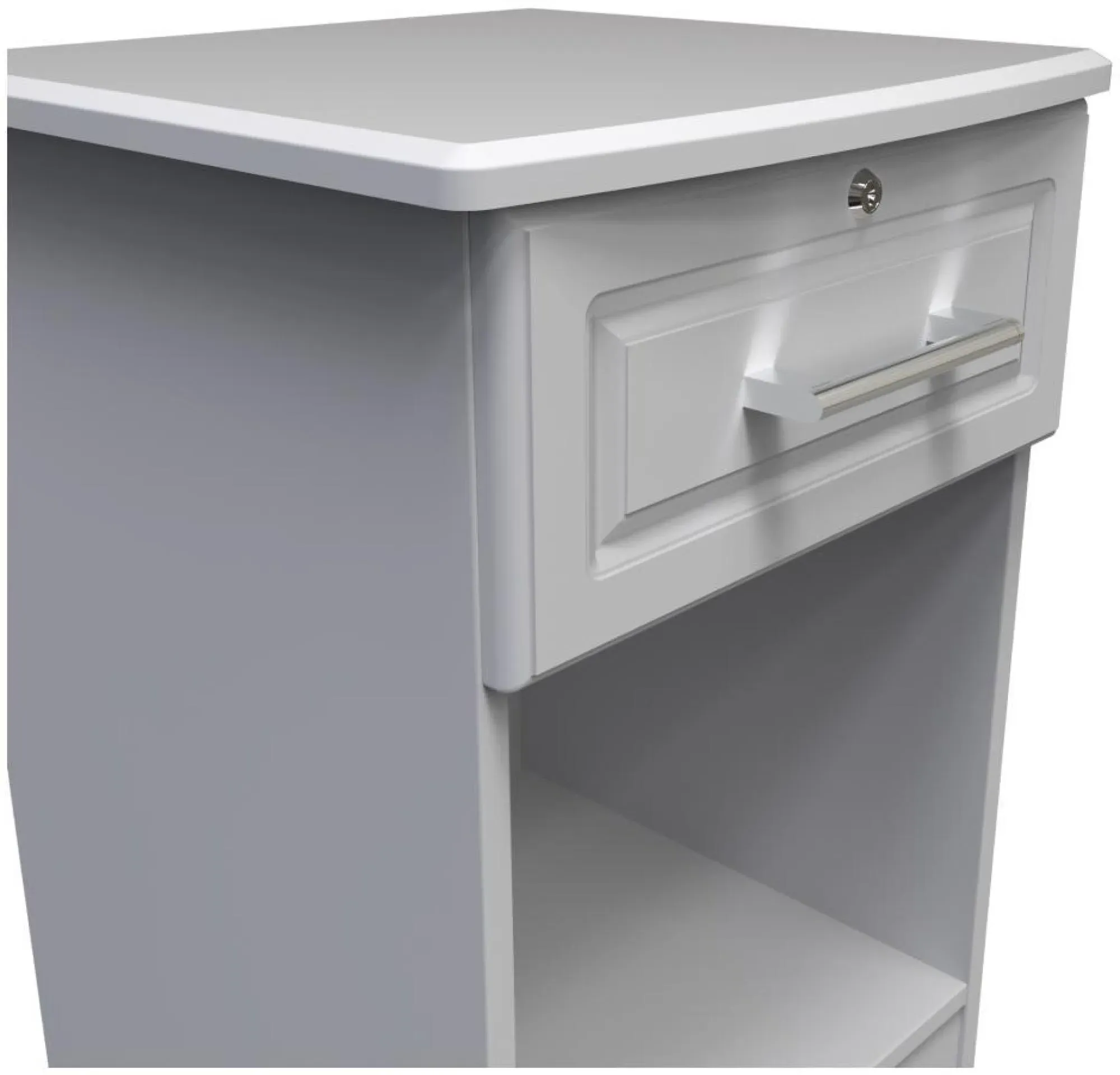 Gina 1 Drawer Bedside Table with Lock - Grey