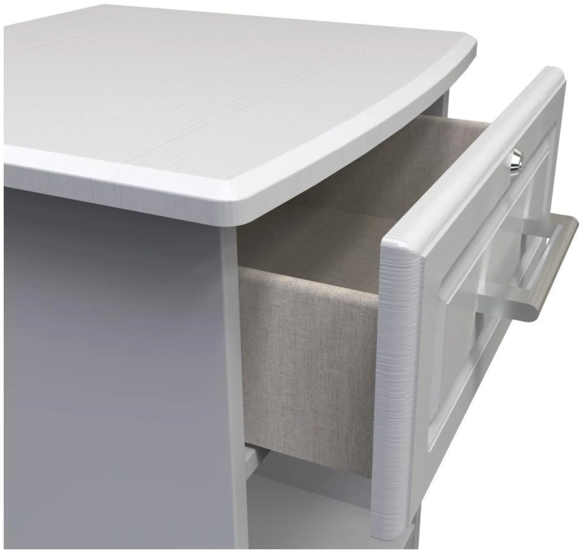 Gina 1 Drawer Bedside Table with Lock - Grey Ash