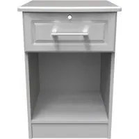 Gina 1 Drawer Bedside Table with Lock - Grey Ash