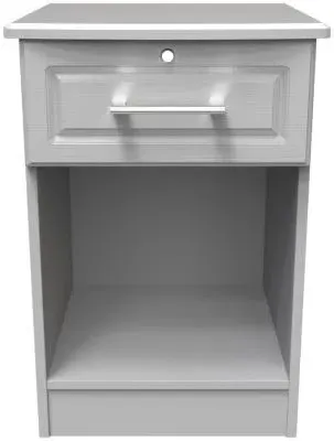 Gina 1 Drawer Bedside Table with Lock - Grey Ash