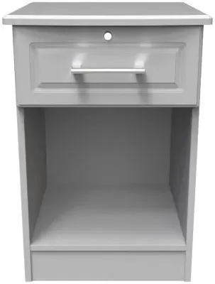 Gina 1 Drawer Bedside Table with Lock - Grey image