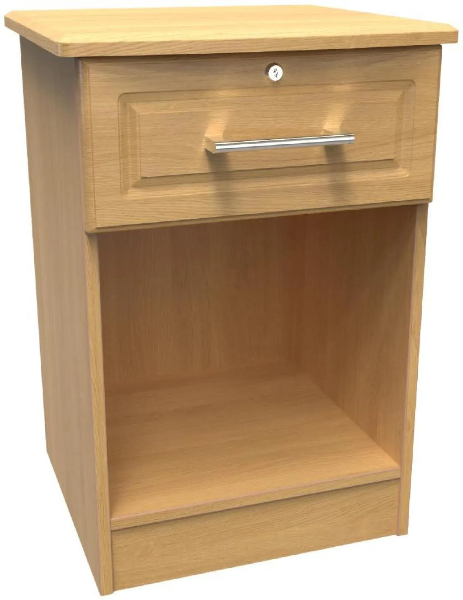 Gina 1 Drawer Bedside Table with Lock - Oak