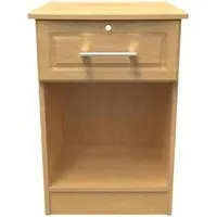 Gina 1 Drawer Bedside Table with Lock - Oak