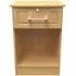 Gina 1 Drawer Bedside Table with Lock - Oak
