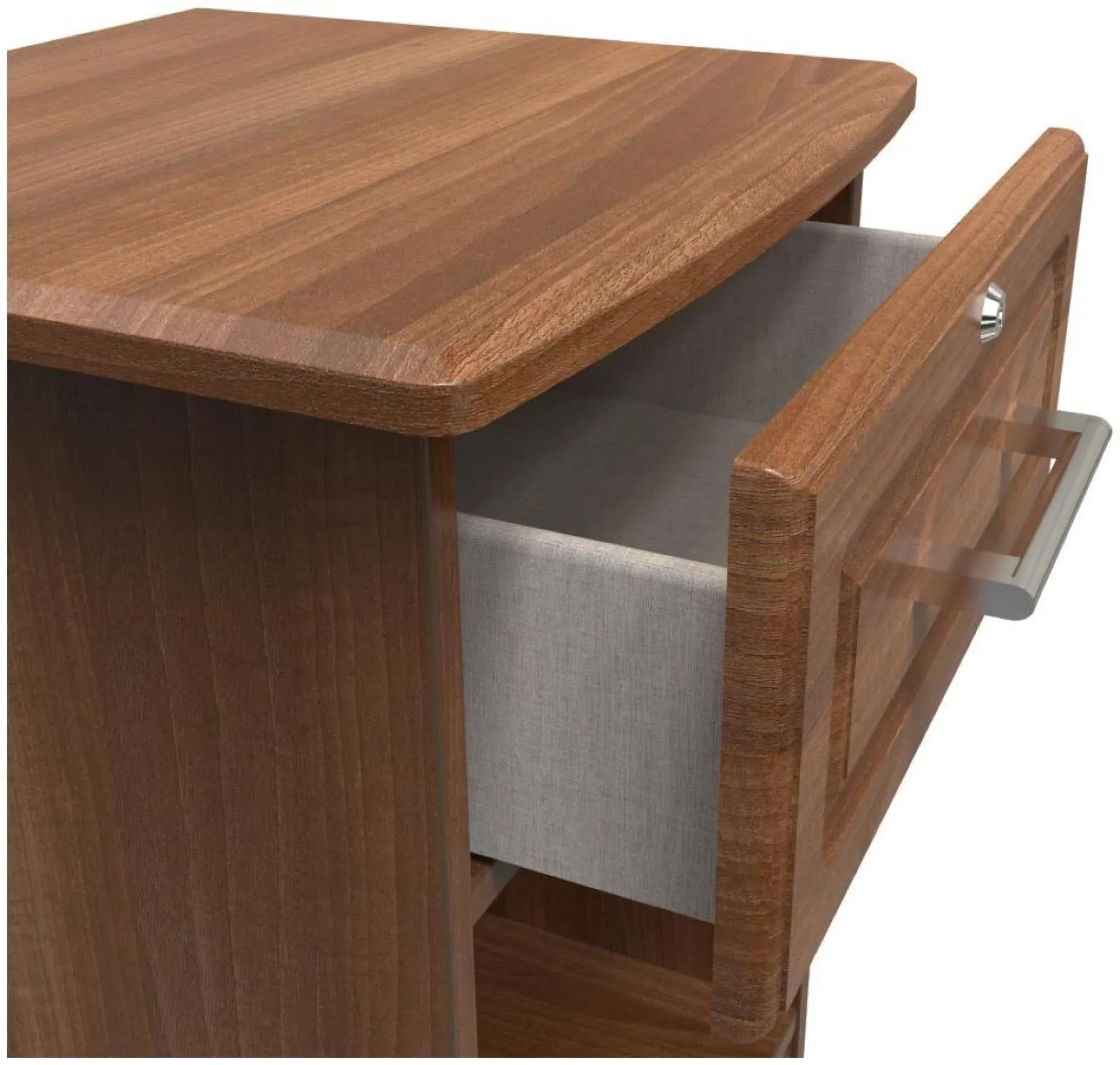 Gina 1 Drawer Bedside Table with Lock - Walnut