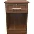 Gina 1 Drawer Bedside Table with Lock - Walnut