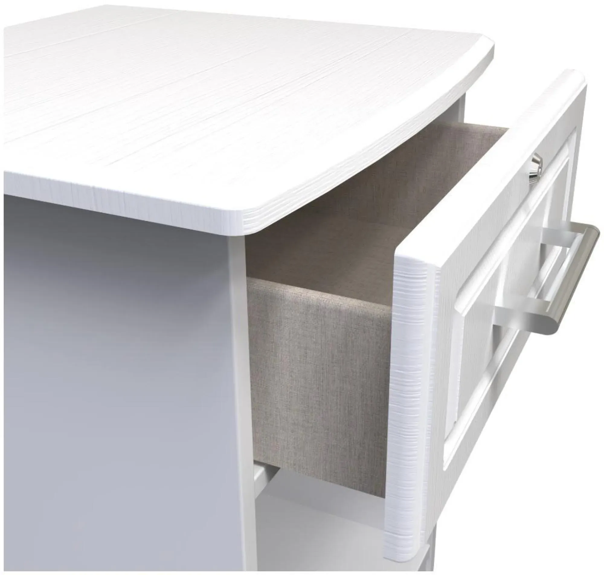 Gina 1 Drawer Bedside Table with Lock - White Ash