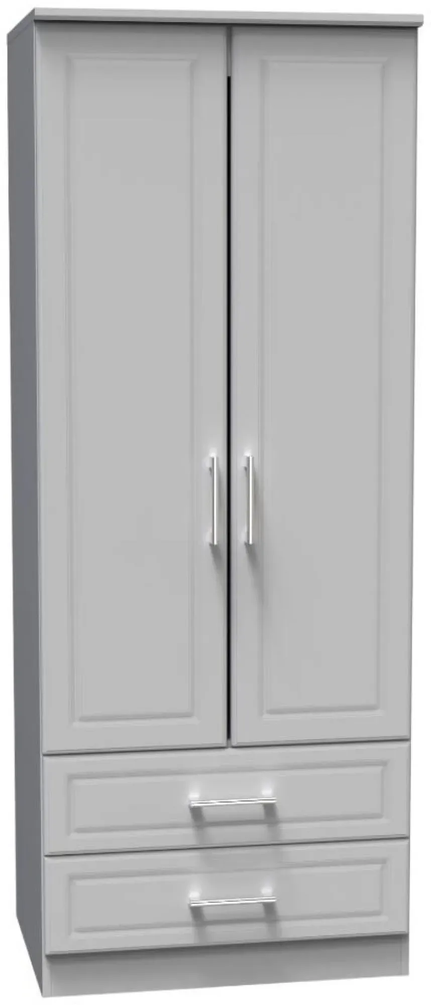 Gina 2 Door 2 Drawer Double Wardrobe - Grey