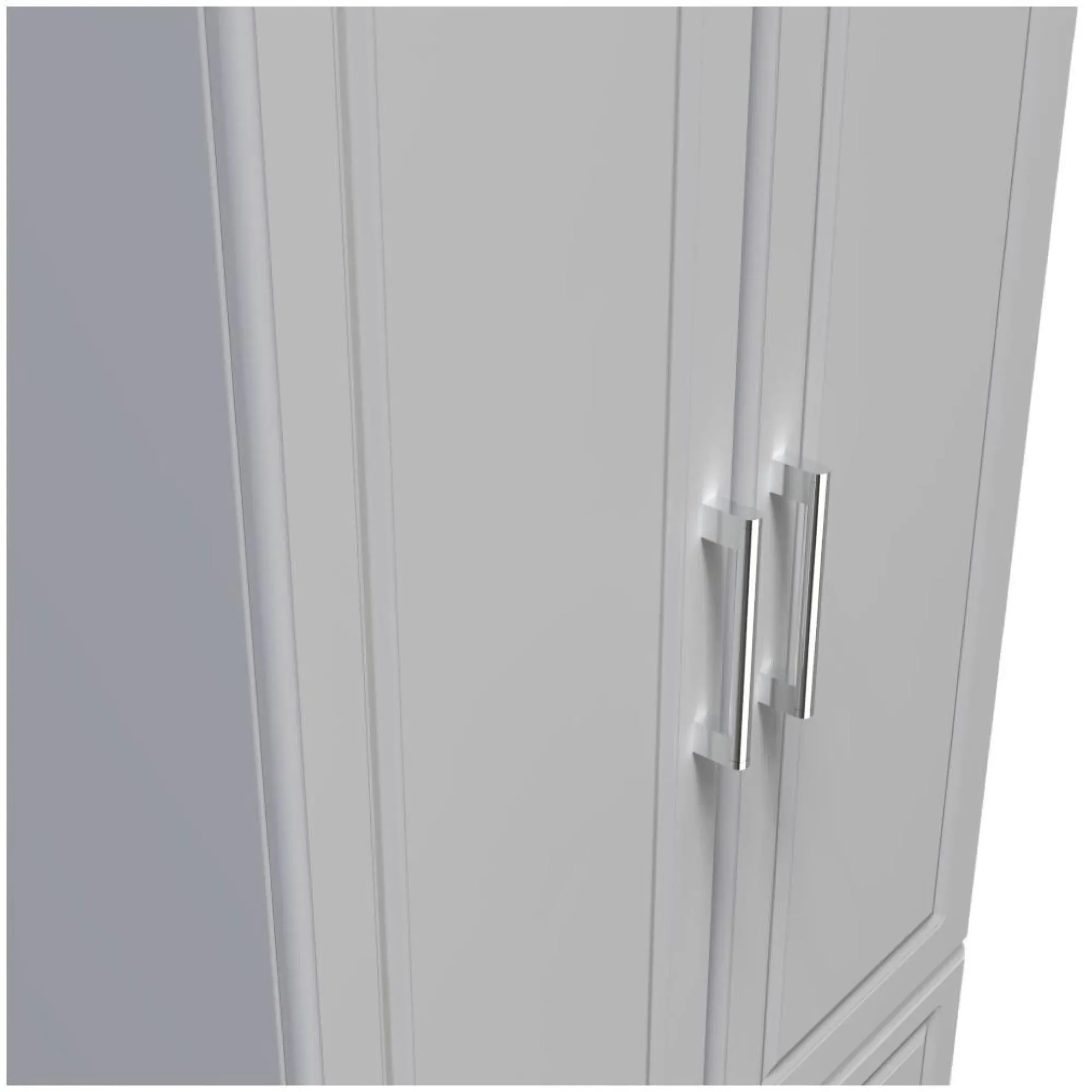 Gina 2 Door 2 Drawer Double Wardrobe - Grey