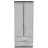 Gina 2 Door 2 Drawer Double Wardrobe - Grey