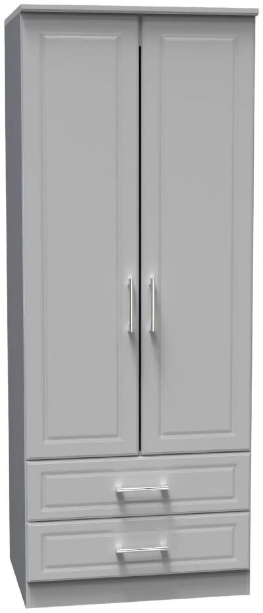 Gina 2 Door 2 Drawer Double Wardrobe - Grey Ash