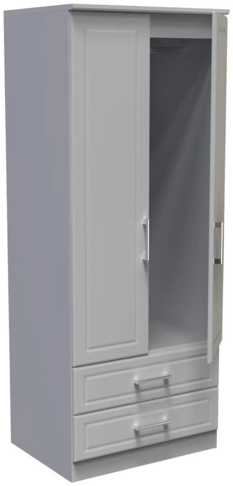 Gina 2 Door 2 Drawer Double Wardrobe - Grey Ash