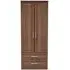 Gina 2 Door 2 Drawer Double Wardrobe - Walnut