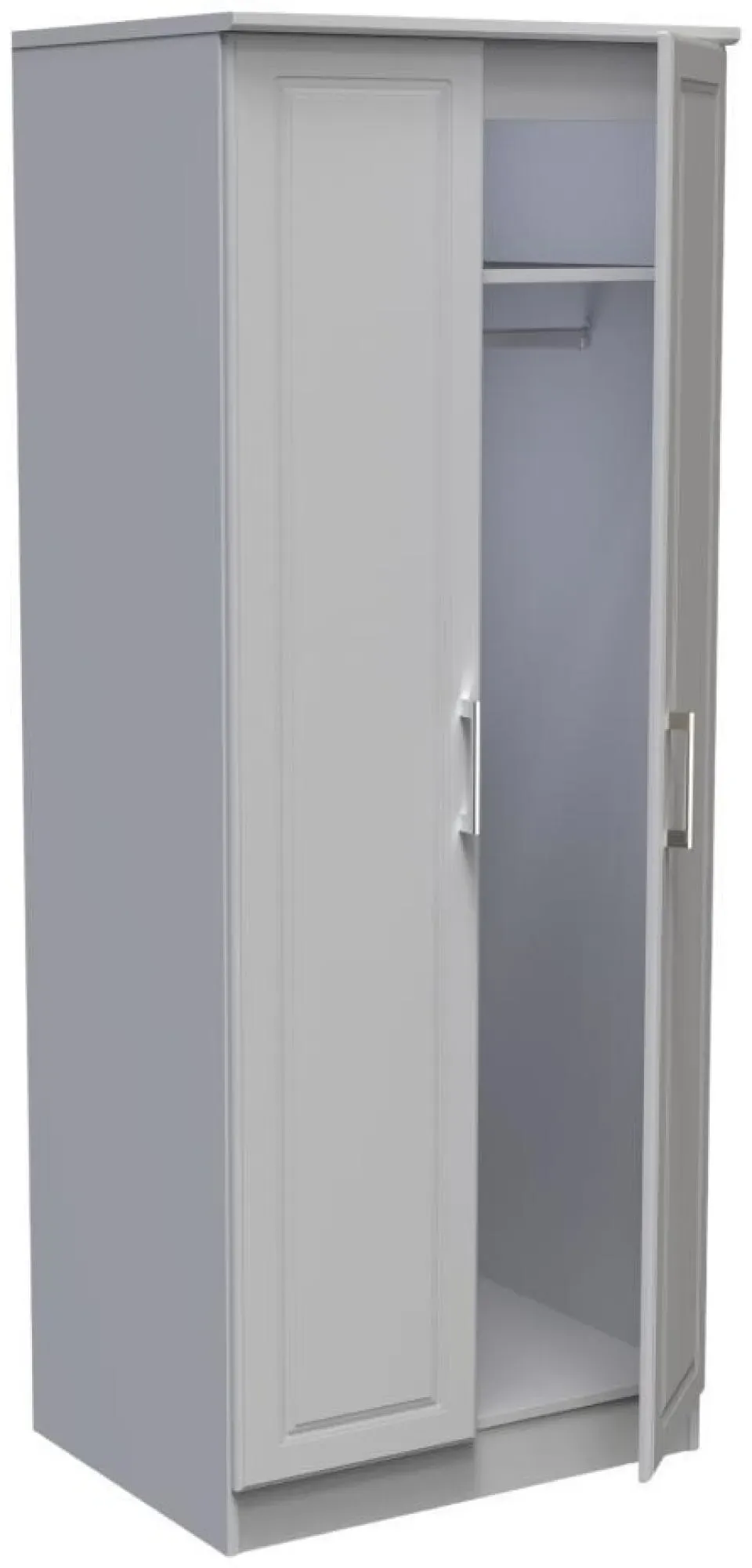 Gina 2 Door Tall Wardrobe - Grey