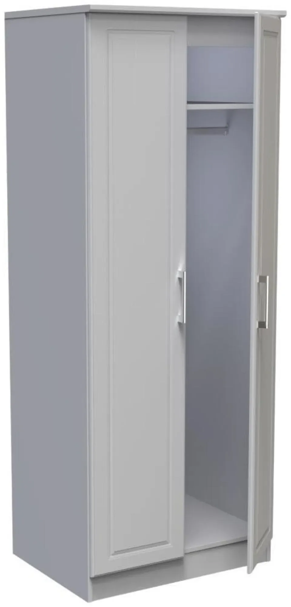 Gina 2 Door Tall Wardrobe - Grey Ash