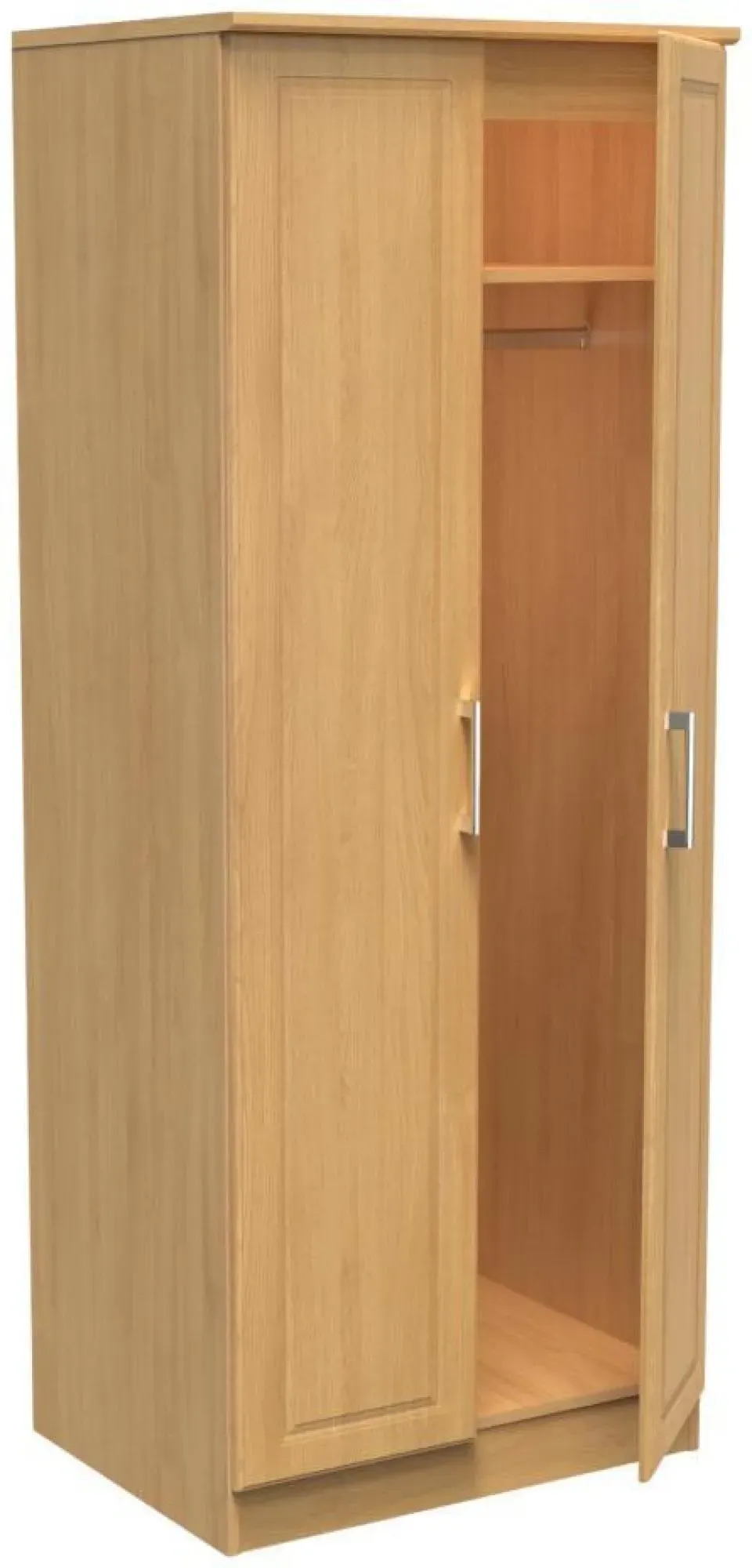 Gina 2 Door Tall Wardrobe - Oak