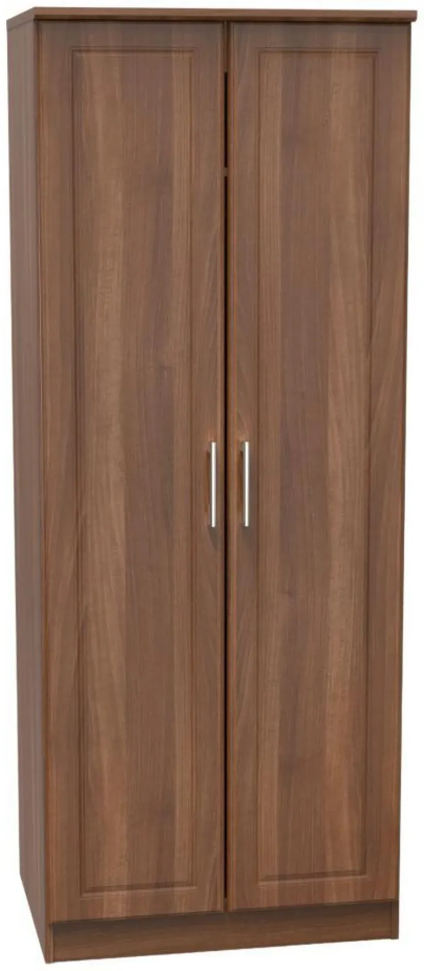 Gina 2 Door Tall Wardrobe - Walnut