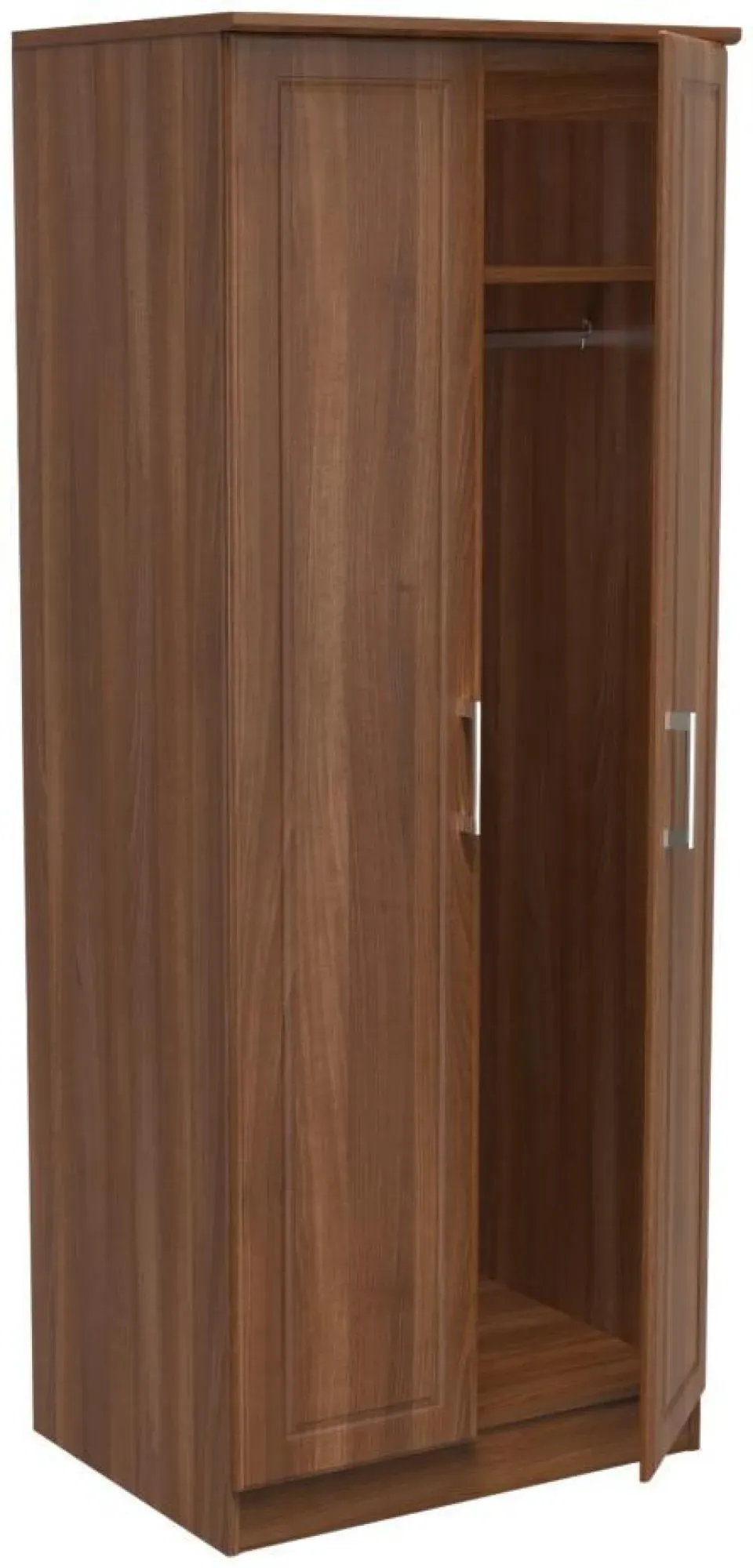 Gina 2 Door Tall Wardrobe - Walnut