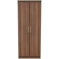Gina 2 Door Tall Wardrobe - Walnut