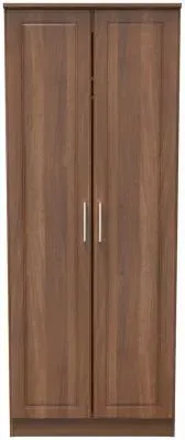 Gina 2 Door Tall Wardrobe - Walnut