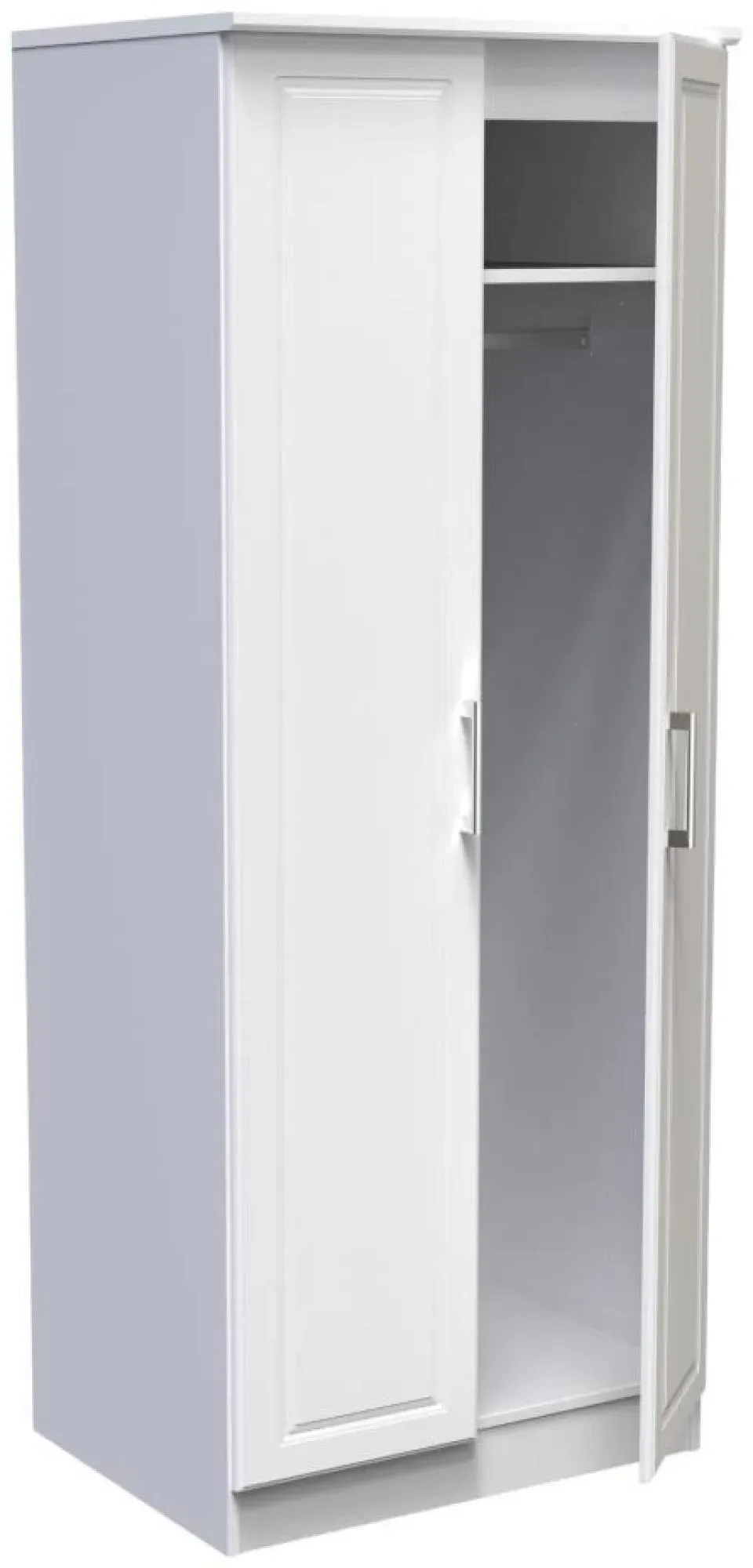 Gina 2 Door Tall Wardrobe - White