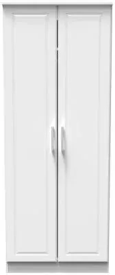 Gina 2 Door Tall Wardrobe - White