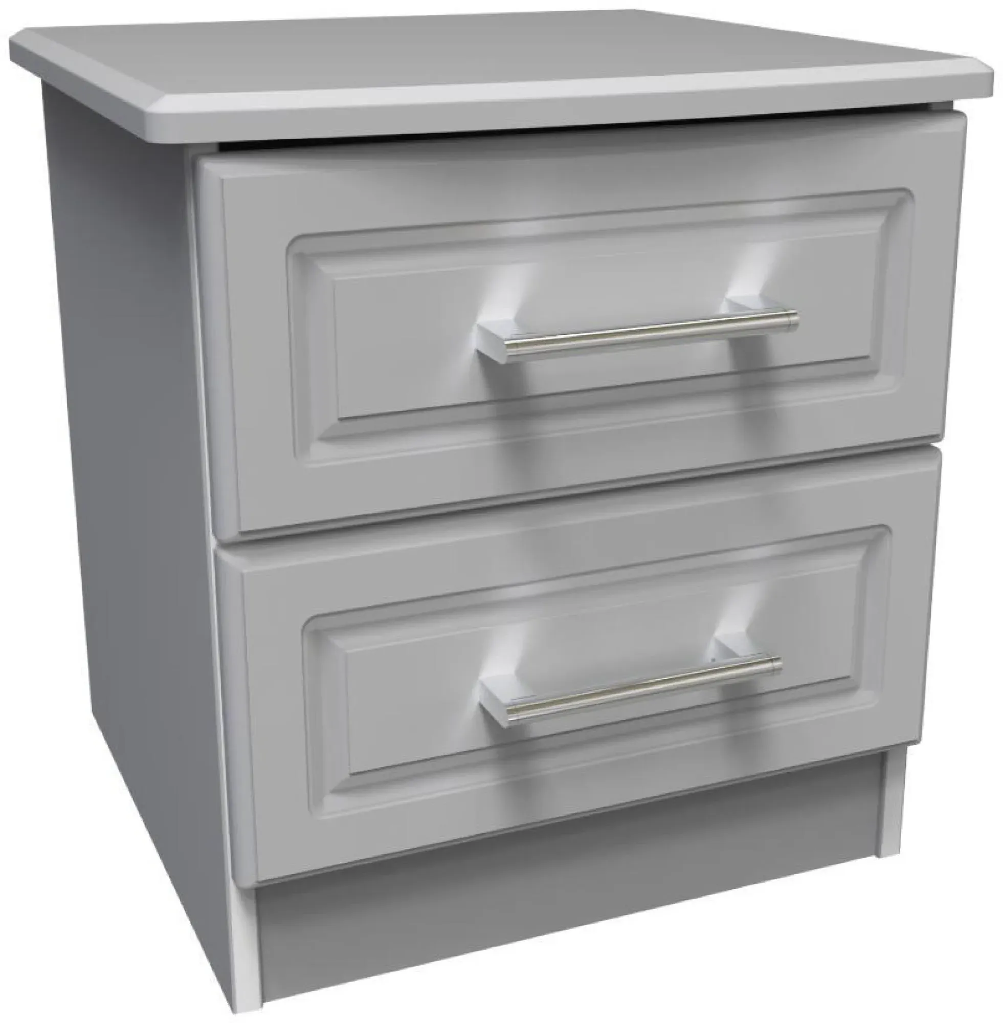 Gina 2 Drawer Bedside Cabinet - Grey