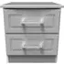 Gina 2 Drawer Bedside Cabinet - Grey