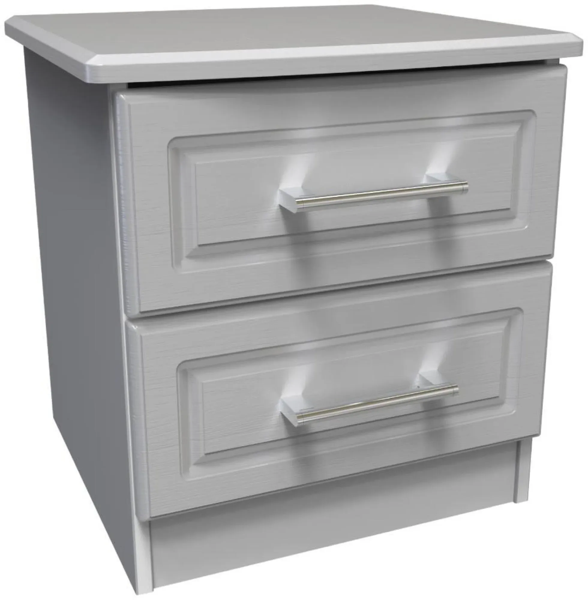 Gina 2 Drawer Bedside Cabinet - Grey Ash