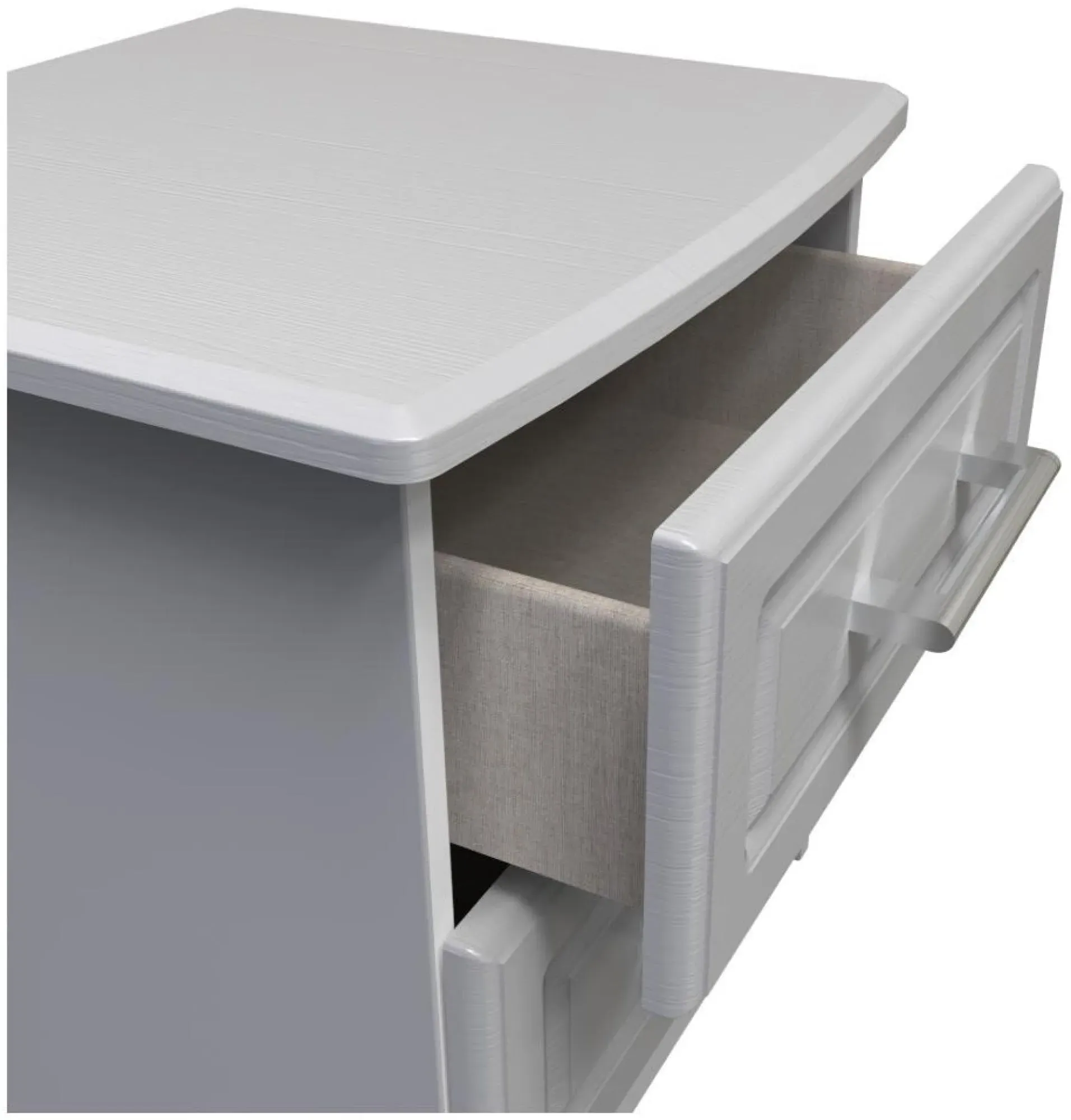 Gina 2 Drawer Bedside Cabinet - Grey Ash