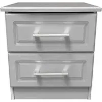 Gina 2 Drawer Bedside Cabinet - Grey Ash