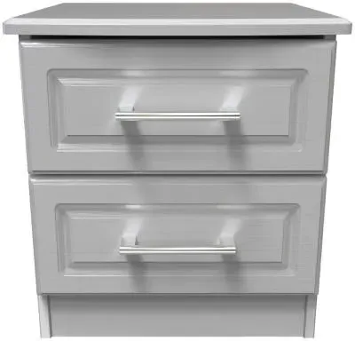 Gina 2 Drawer Bedside Cabinet - Grey Ash