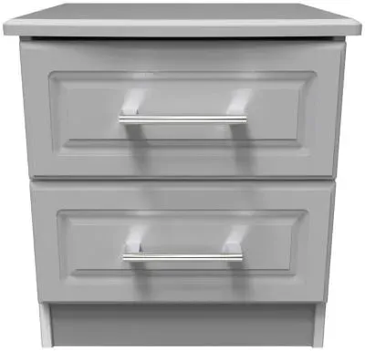 Gina 2 Drawer Bedside Cabinet - Grey image