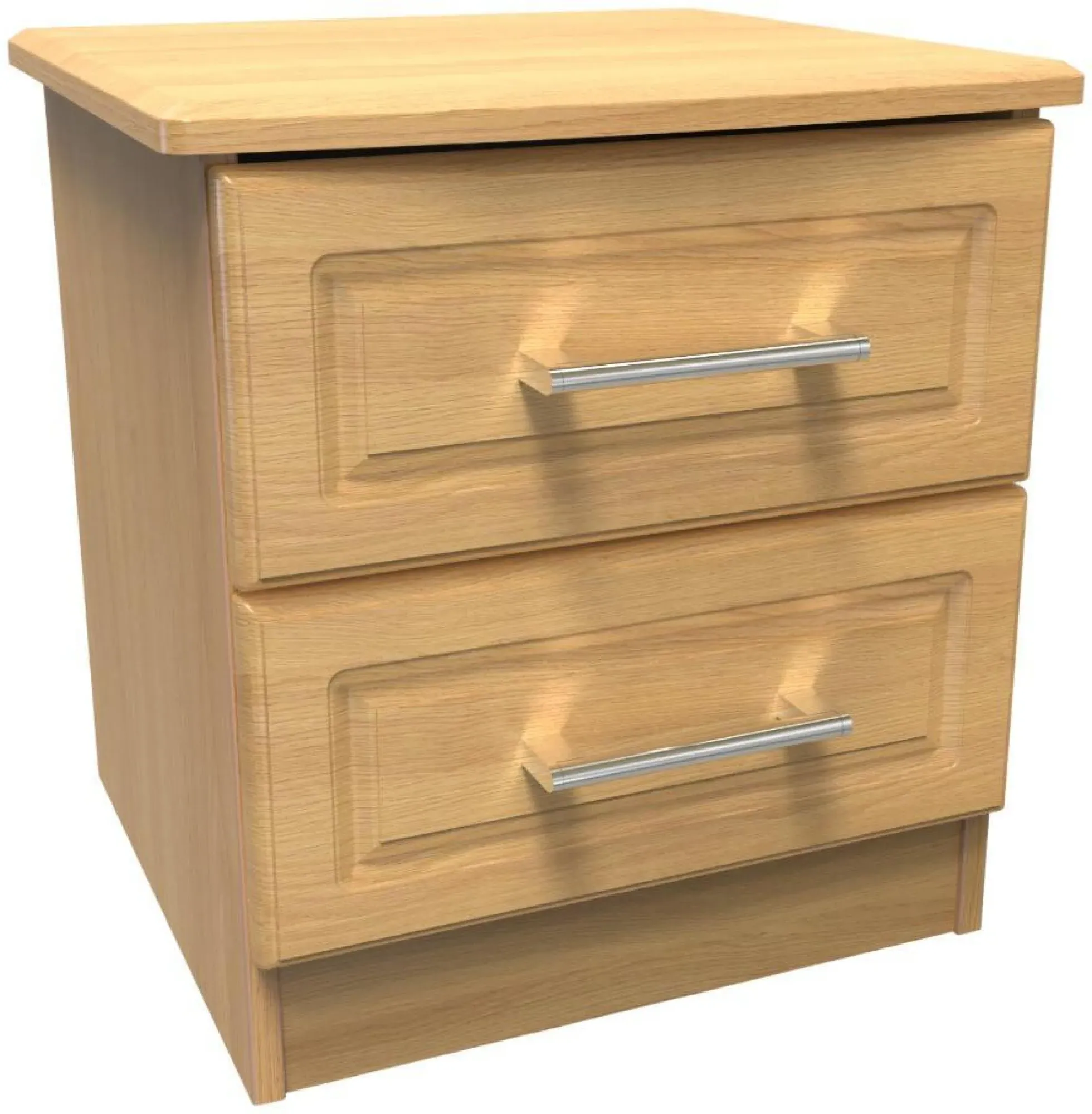 Gina 2 Drawer Bedside Cabinet - Oak