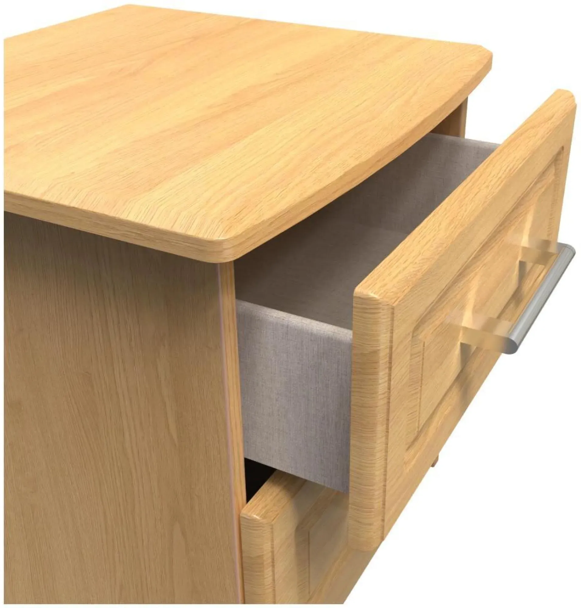 Gina 2 Drawer Bedside Cabinet - Oak