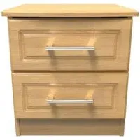 Gina 2 Drawer Bedside Cabinet - Oak