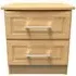 Gina 2 Drawer Bedside Cabinet - Oak