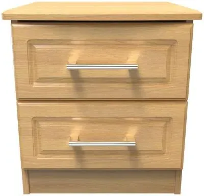 Gina 2 Drawer Bedside Cabinet - Oak