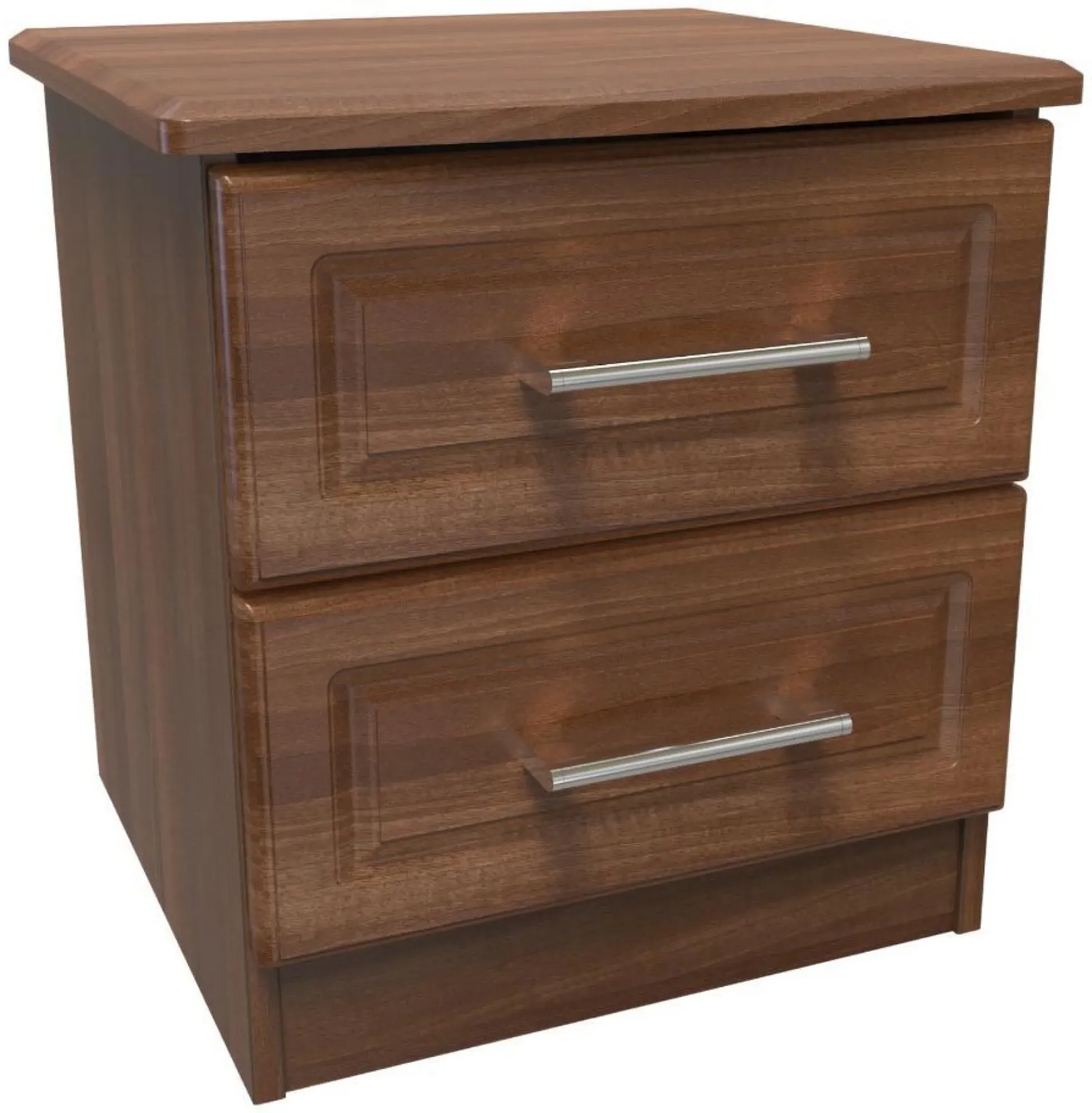 Gina 2 Drawer Bedside Cabinet - Walnut