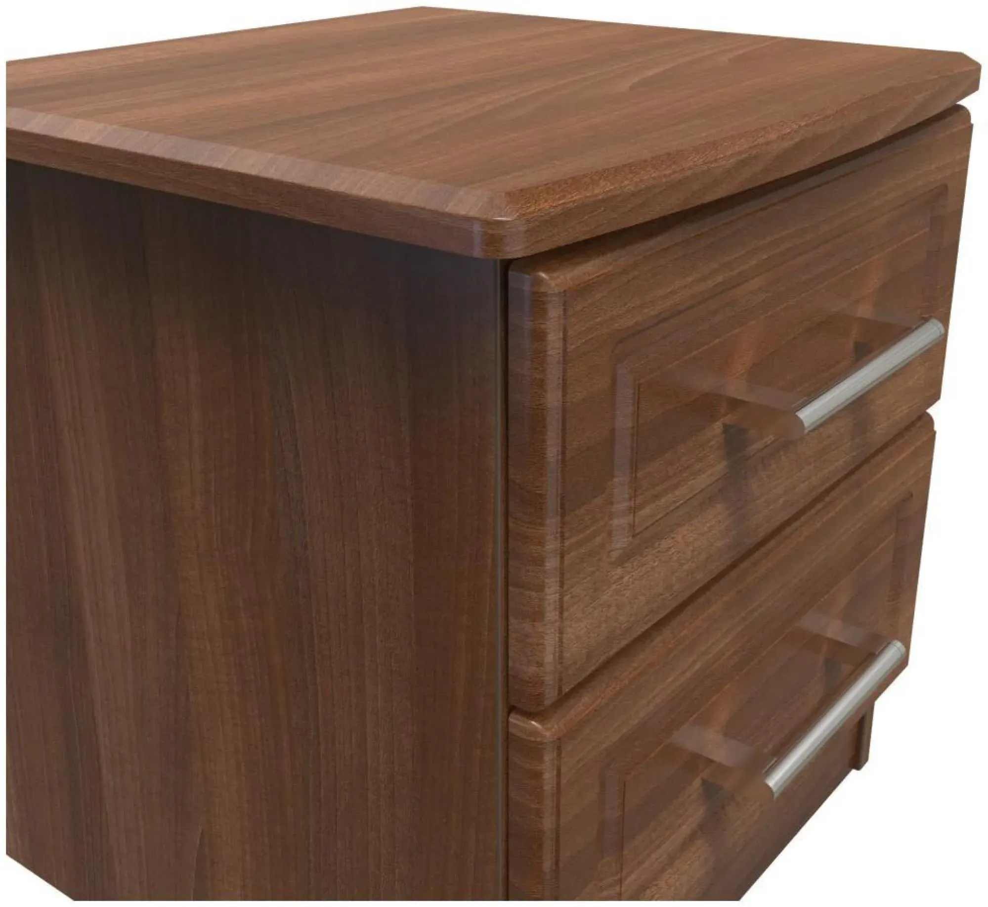 Gina 2 Drawer Bedside Cabinet - Walnut