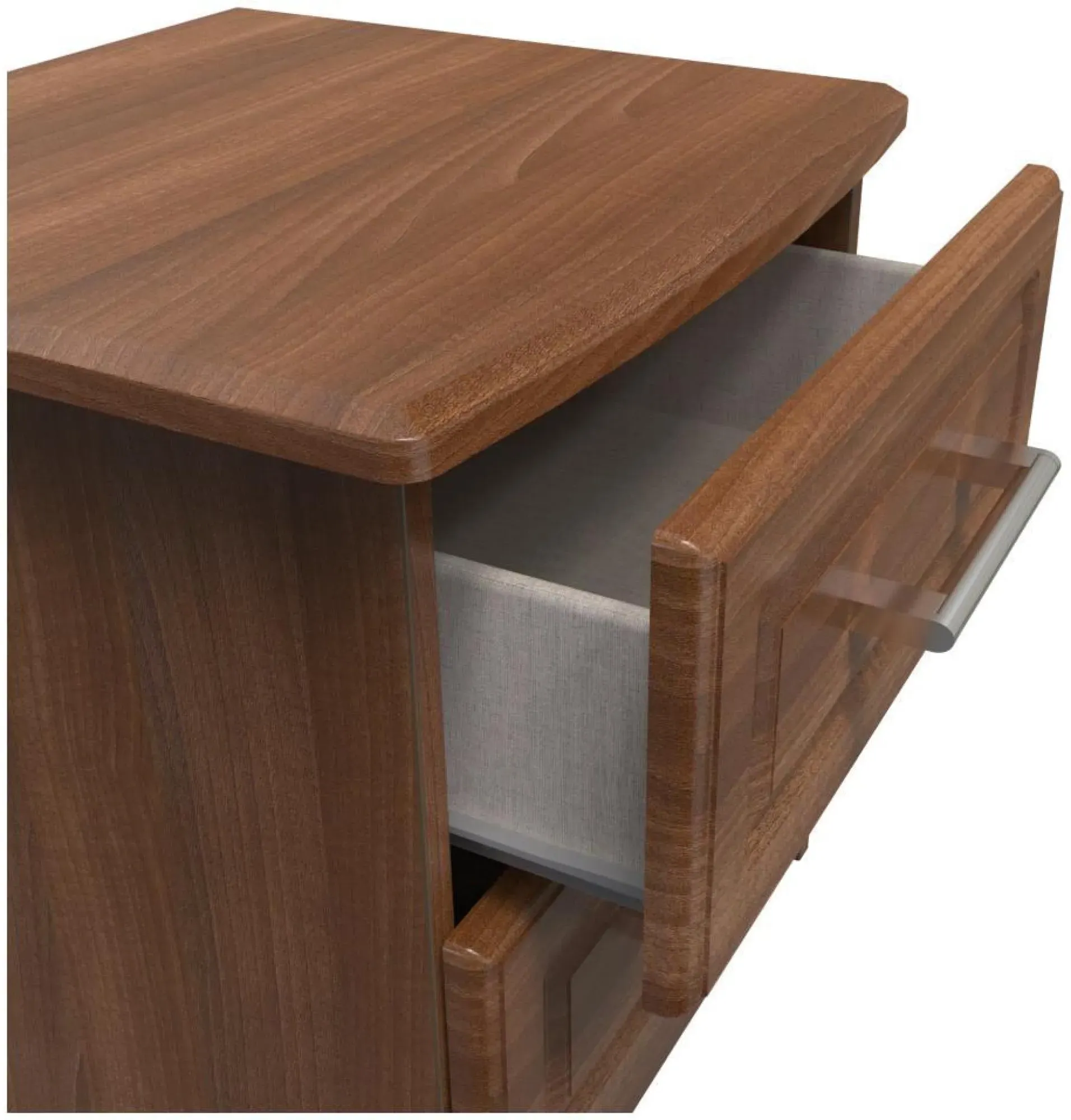 Gina 2 Drawer Bedside Cabinet - Walnut