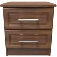 Gina 2 Drawer Bedside Cabinet - Walnut