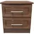 Gina 2 Drawer Bedside Cabinet - Walnut