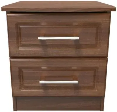 Gina 2 Drawer Bedside Cabinet - Walnut