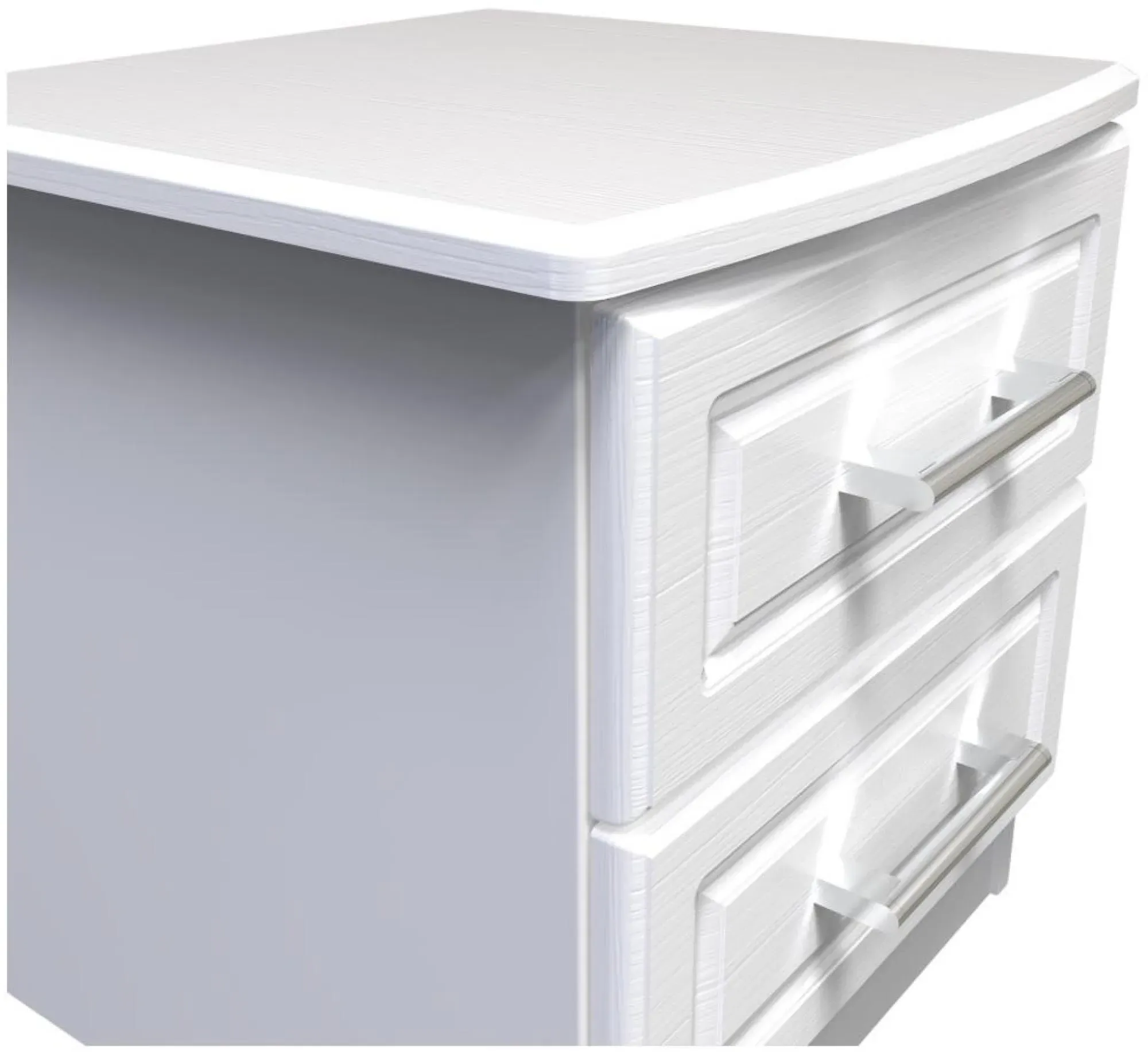 Gina 2 Drawer Bedside Cabinet - White
