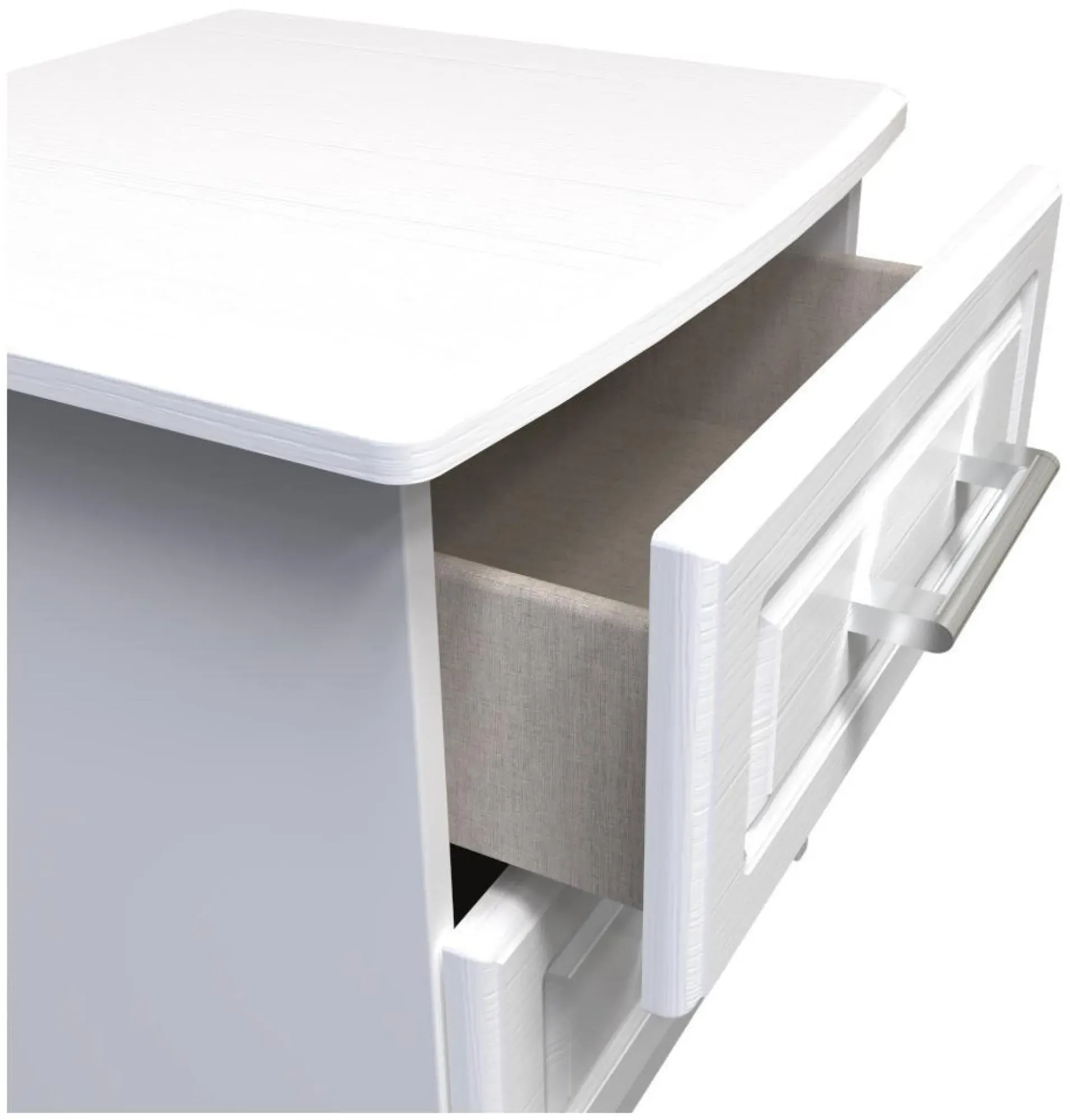 Gina 2 Drawer Bedside Cabinet - White